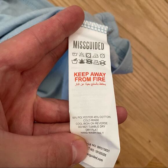 Missguided - Playboy Repeat Logo Pocket Tee in Blue - Picture 7 of 7